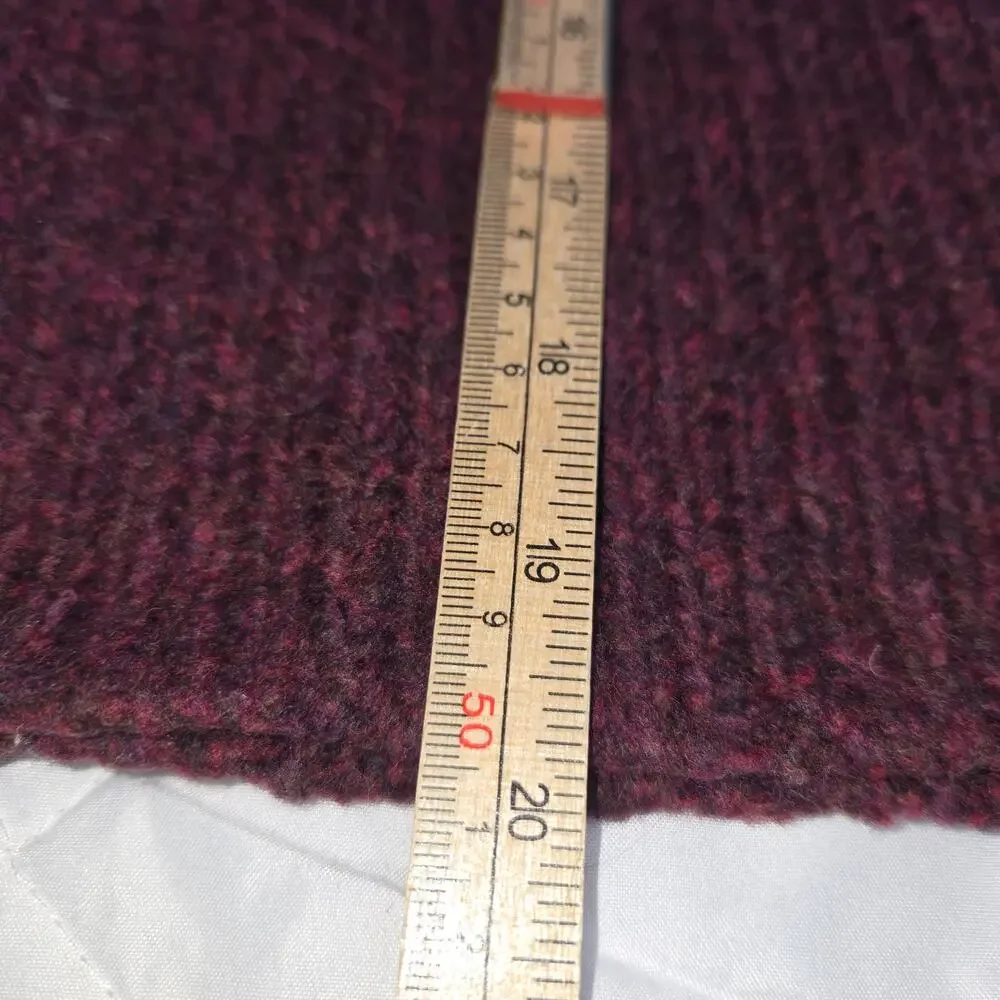 Vtg Banana Republic Women M Marled Wool‎ Ribbed Sweater Mock Neck Y2K Burgundy